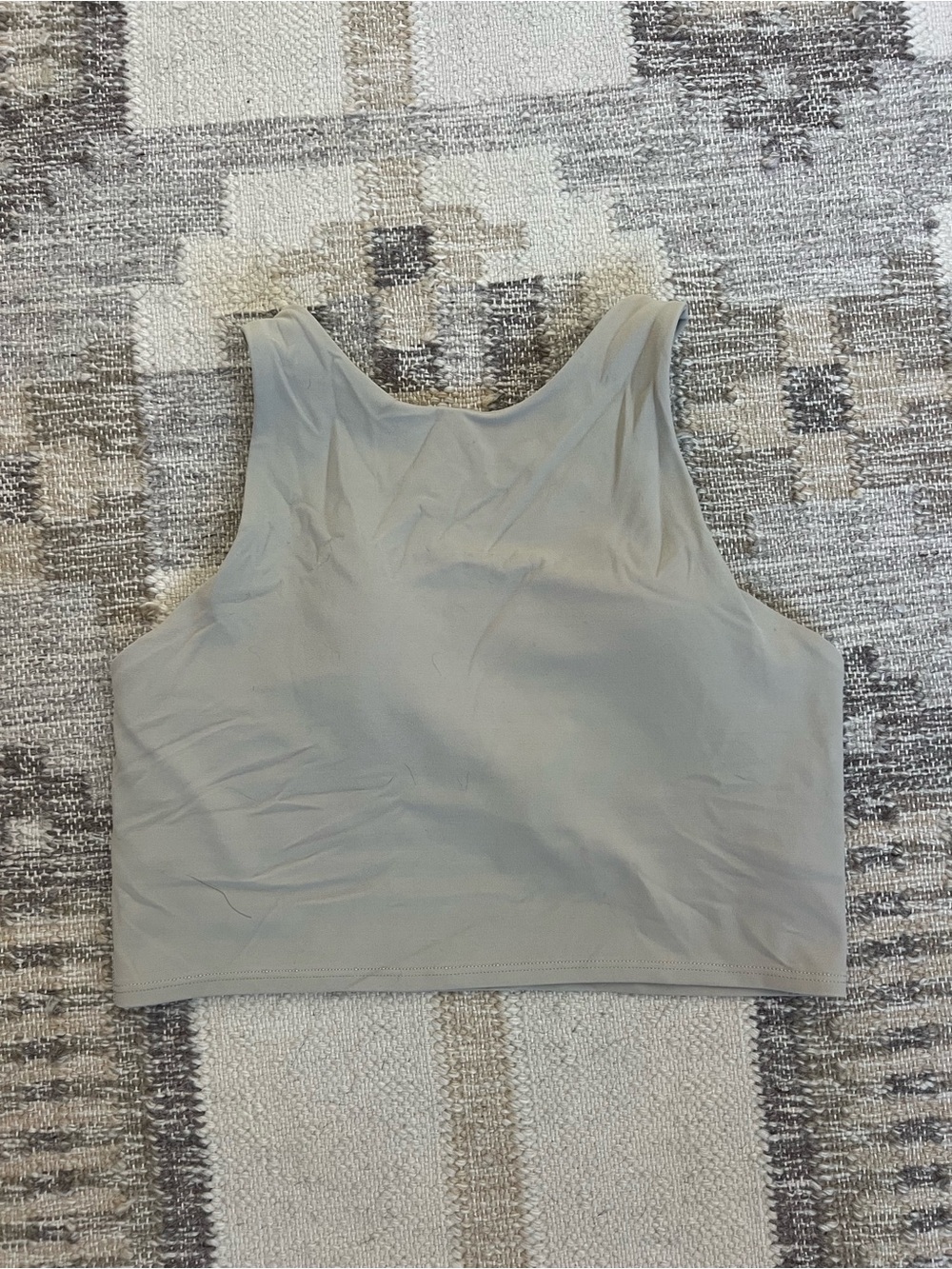 Athleta Light Beige High-Neck Crop Tank